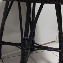 VERY NICE BLACK WICKER STOOL $12.