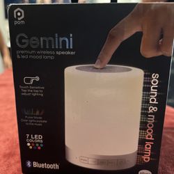 Premium Gemini Wireless Speaker & LED Mood Lamp Bluetooth