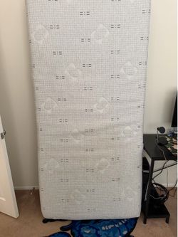 Pink Sherpa Twin Bed Frame and Mattress