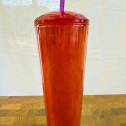 Starbucks Summer 2024 Orange Pink Iridescent Kaleidoscope Dome Tumbler, 24 oz - Perfect Condition  