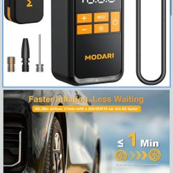 Tire Inflator Portable Air Compressor, 5X Faster 160 PSI Portable Tire Inflator for Car with Carrying Case, Built-in Magnetic Storage, Auto Shut-Off C