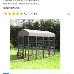 VEIKOUS Large Dog Kennel, Outdoor Dog House with Roof