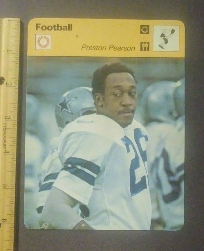 1978 Sportscaster Preston Pearson Dallas Cowboys Workhorse Sport Photo Large Oversized Football Card Collectible Vintage Italy NFL