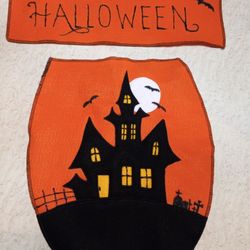 Enchanted House Toilet Seat & Tank Covers Set Of Two Bathroom Elongated Halloween 