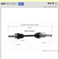 GSP CV axle for Mitsubishi/chrysler/dodge/eagle