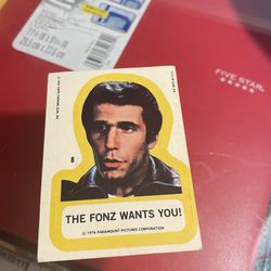 VTG 1976 the Fonz Happy Days card sticker paramount pictures corp rare nm cond