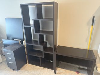 Shelf, Table Storage Cabinet And table