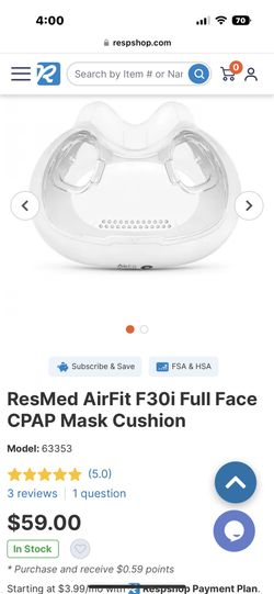 Resmed F30i Cpap Nasal Cushion Thumbnail