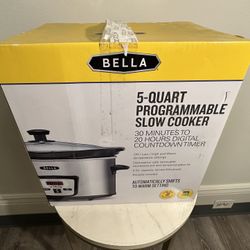 Sealed Unopened  bought from Macy’s     Bella 5 Qt Programmable Slow Cooker