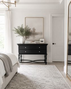 Black Console Table / Sofa Table with Storage Drawers