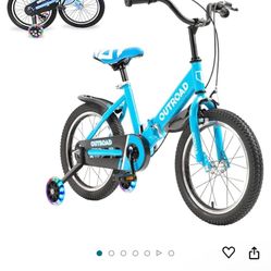 Folding Kids Bike for 3-9 Years Old Boys and Girls 14Inch Foldable Kids' Toddler Bicycles with Flash Lighting Training Wheels 