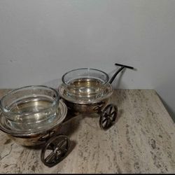 FB ROGERS SILVER PLATED WAGON - -DOUBLE  RELISH 14"×6" ×4"