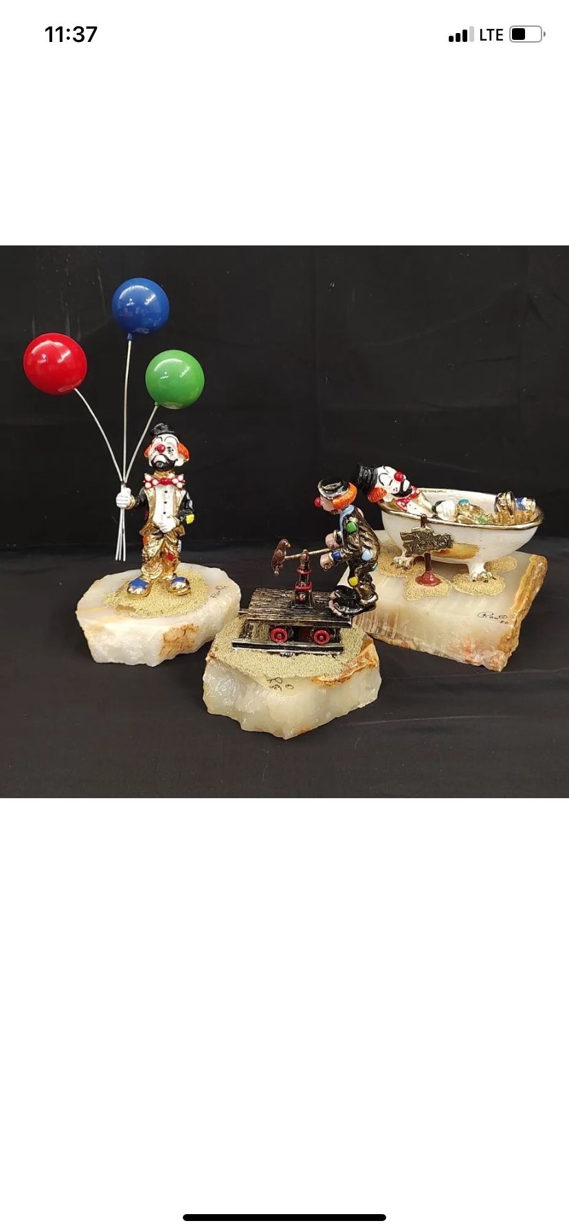 LOT of 3 RARE GOLD Signed Ron Lee Hobo Clown Figurines