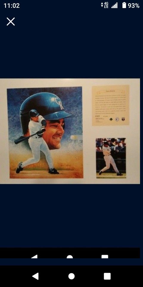 Colorado Rockies Dante Bichette Lithograph 