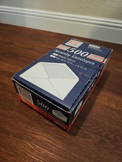Box of Security Envelopes White Wove #6 3/4 (3 5/8 in x 6 1/2 in)