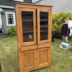 Vintage Pine Pie Safe Cabinet 