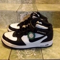 Air Force 1 Stussy Bone Black Authentic