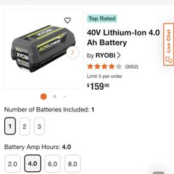 Ryobi Batteries And Charger 