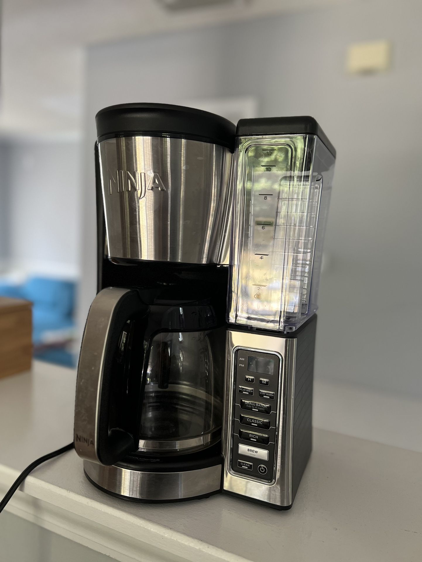 Ninja 12-Cup Programmable Coffee Brewer, 2 Brew Styles, Adjustable Warm Plate, 60oz Water Reservoir, Delay Brew - Black/Stainless Steel
