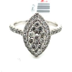10k White Gold Diamond Cluster Ring Marquise 1ctw 3.4grams Size 7 145448 5