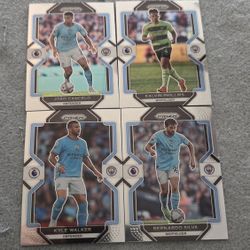 Lot of 4 Premier league soccer Manchester City Club Cards 