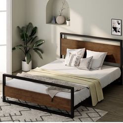 Wood & Metal Twin Bed Frame ( Brand New )