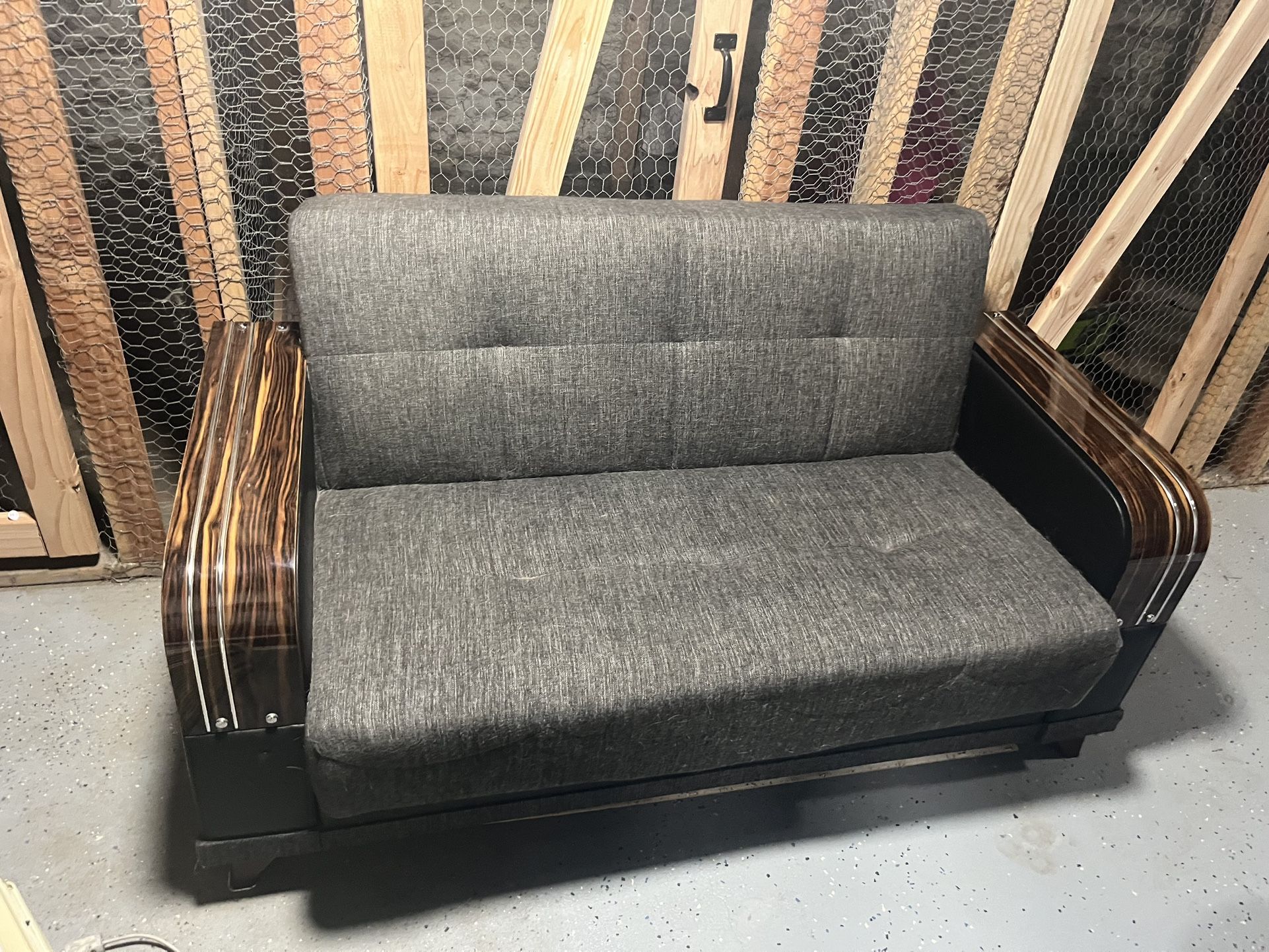 Green sofa W/ Storage Unit