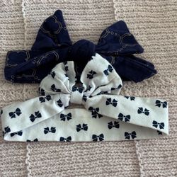 Navy Blue And White Baby Headbands 
