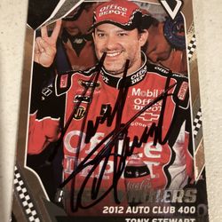 Tony Stewart Autographed Card with COA 