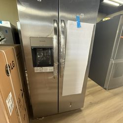 Two Door Frigidaire Ice And Water Stainless Steel Refrigerator