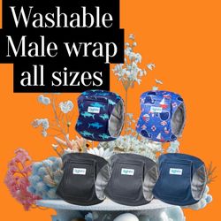 Washable DOG  MALE WRAP 