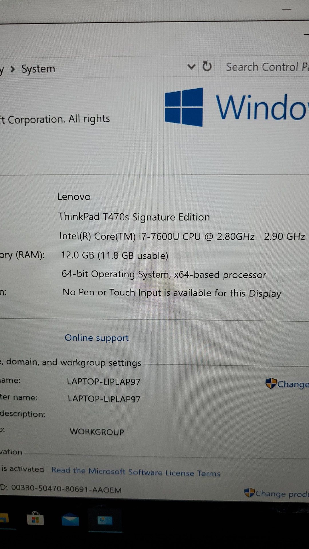 Laptop NEW, Lenovo Thinkpad T470s Signature EDITION, , i7, 12GB, 500 GB