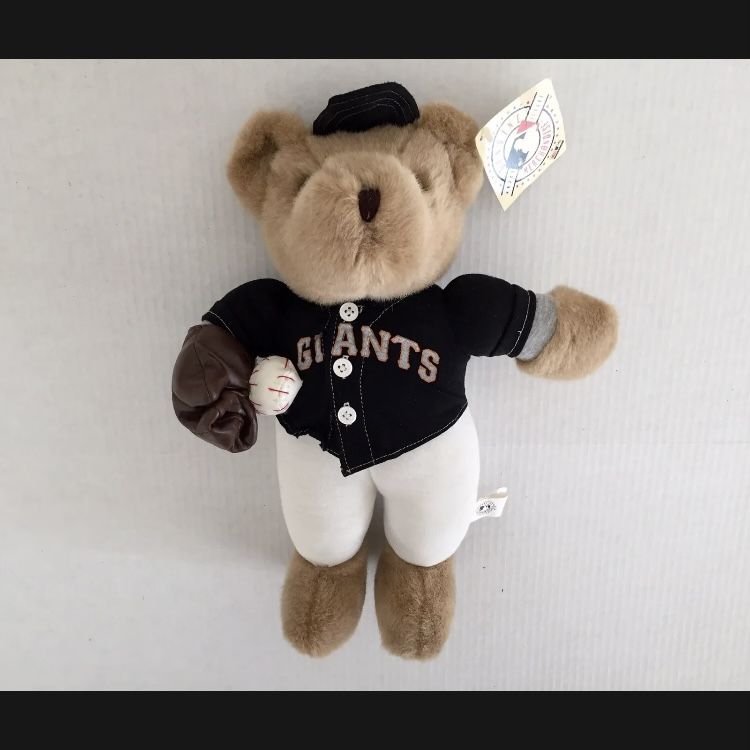 San Francisco Giants Teddy Bear 16” MLB Tan Black White Plush Stuffed Animal Toy