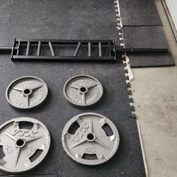 Olympic Barbell And Plates / Gym Equipment