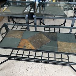 Glass Table Set (Coffee Table & 2 Side Tables)