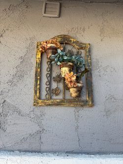 Rustic Wall Decor with Flower Pots