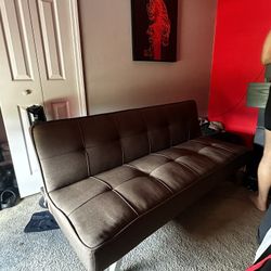Brown futon 