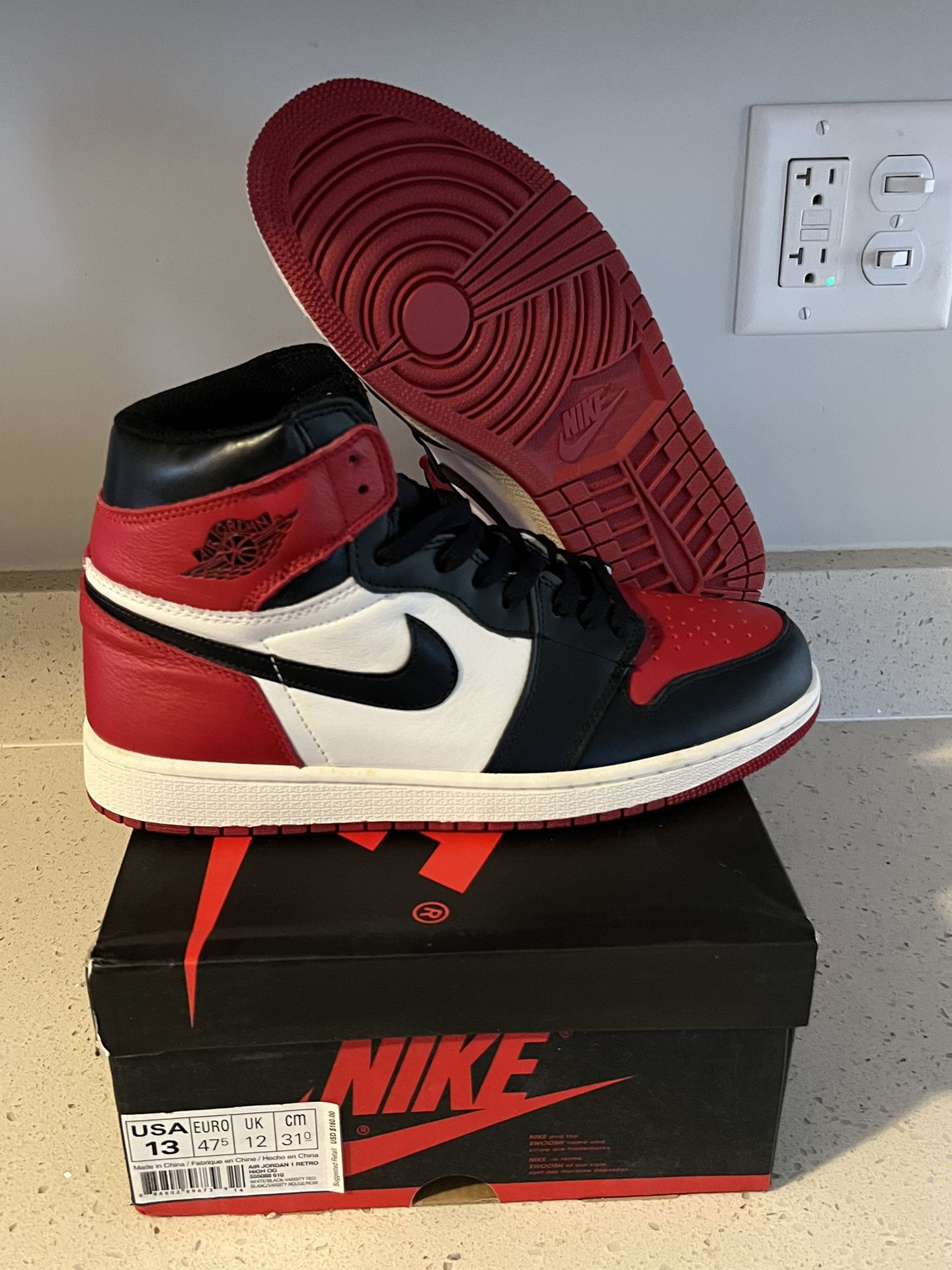 Nike Air Jordan Size 12 Brand New Bred Toe