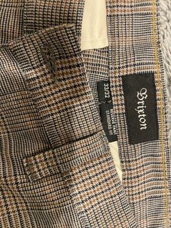 Brixton Reserve Pants – Beige Prince of Wales Plaid – 33x32 – Standard Fit