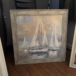 Sail Boat Oil Painting 