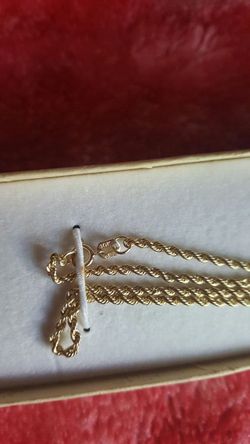 Solid 10k yellow gold rope chain 20" Unisex