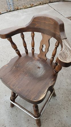 Solid wood swivel pub chair