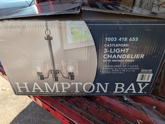 Three Bulb Chandelier Satin Bronze Finish