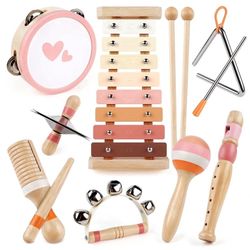 Wooden Musical Instrument Set for Toddlers, 8-Piece (18 mo+)