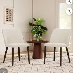 Modern Fabric Side Dining Chairs with Cushioned Seat set of 2