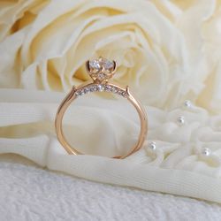 Solitaire Ring Gold Plated Adjustable
