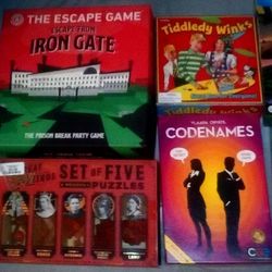Boardgames & Puzzles - Codenames, Escape from Iron Gate, Tiddledy Winks