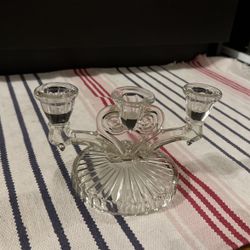 Vintage Jeanette Pressed Glass Candelabra