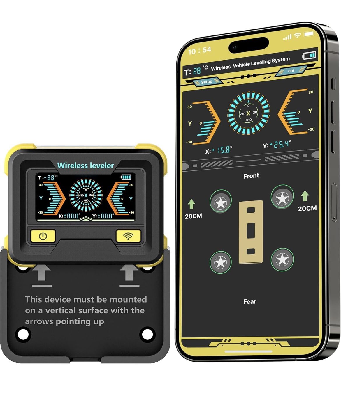 Wireless RV Leveling System for Real-Time Monitoring and Adjustments