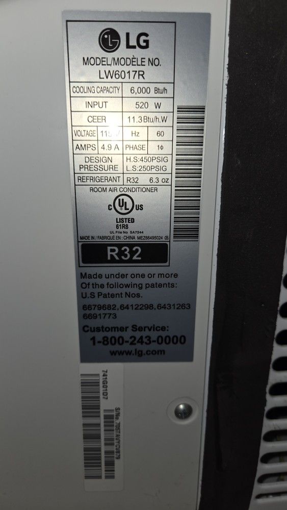 LG 6,000 BTU Window AC-Excellent Condition